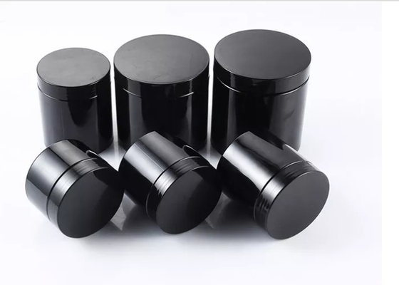 5ml 50ml 100ml Black Plastic Cosmetic Jars Food Grade For BB Cream Packaging