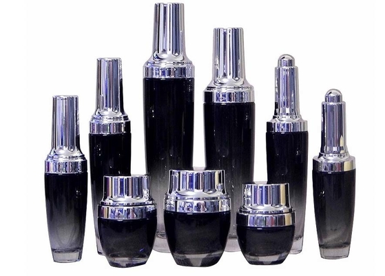 Anti Leakage Dark Black Lotion Pump Bottle 30g 50g 30ml 50ml 100ml 120ml