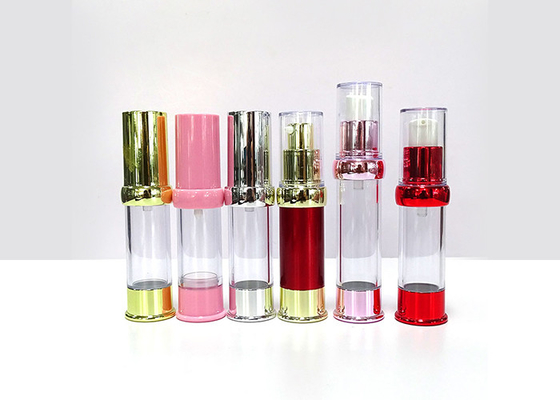 5ml 10ml Cosmetic Airless Bottle Recyclable Transparent Pump With Gold Cap