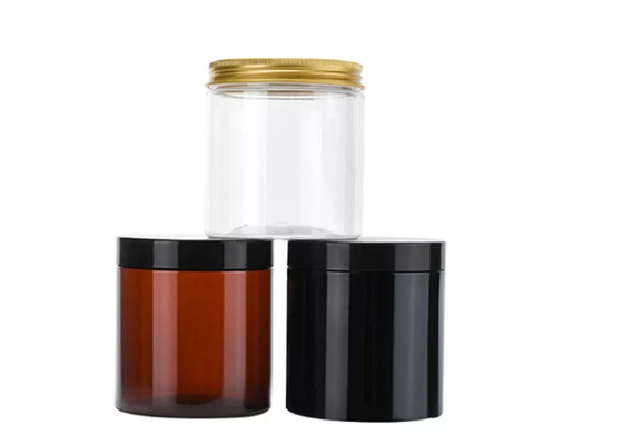 Silkprinting Logo 120ml Body Scrub Containers  Plastic Screw Top Jars Amber Black