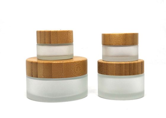 100g Bamboo Top Glass Makeup Pots Anti Mold Body Lotion Containers