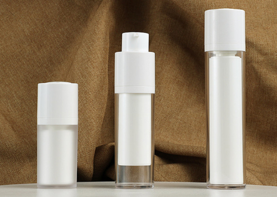 1oz AS Plastic Airless Lotion Bottle , White Airless Bottles For Skin Care