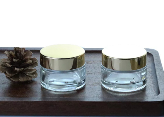 Refillable 30g Small Glass Cosmetic Jar With Lids Privated Logo