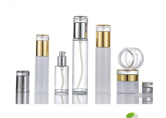 Hot Stamping Printing Cosmetic Pump Bottle Skincare Bottles And Jars