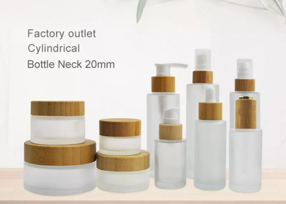 JIAZI Bamboo Cap Cosmetic Pump Bottles Jars Set 20ml -120ml Multi Color