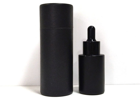 1 Oz Transparent Empty Cosmetic Glass Serum Matte Dropper Bottles With Paper Tubes