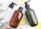 SGS Amber Green 500ml Hand Wash Bottle Plastic Shampoo Bottles With Pump