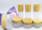 50ml 100ml Bamboo Glass Cosmetic Jar Empty Body Butter Containers With Paper Box