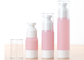 UV Plating 100ML Cosmetic Airless Bottle Transparent With Pink Spray Pump