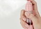 UV Plating 100ML Cosmetic Airless Bottle Transparent With Pink Spray Pump