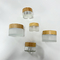 5g To 100g Frost Transparency Glass Cream Jar Wooden Lids Screw Mouth