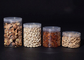Transparent Plastic Food Package 500Ml Clear PET Jar With Silver Aluminium Lids