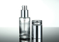 1 Oz Transparent Facial Serum Oil Empty Glass Lotion Bottle With Silver Pump Caps
